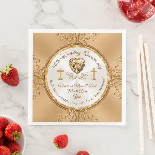 Christian Personalized 50th Anniversary Napkins