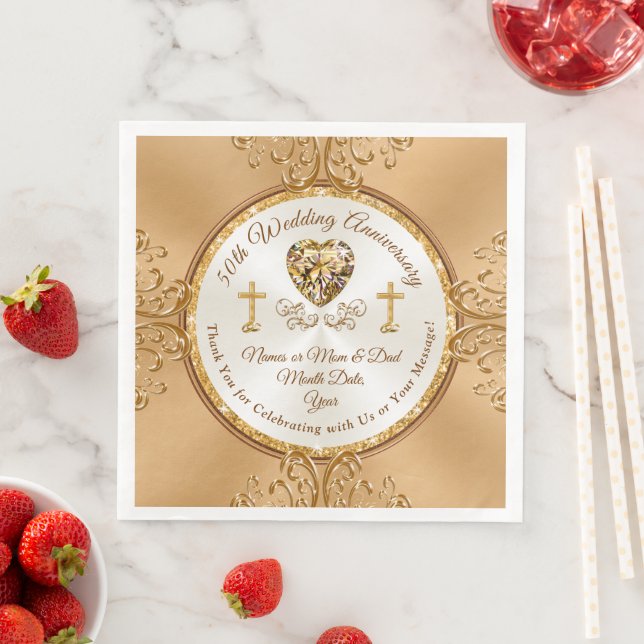Christian Personalized, 50th Anniversary Napkins (Insitu)