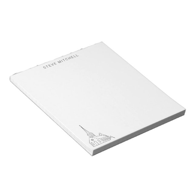 Christian Personalized Name Church Pastor Notepad (Angled)