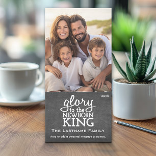 Christian Photo Christmas - Glory to the Newborn Holiday Card