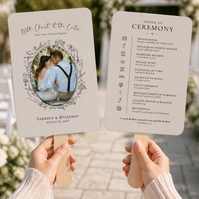 Christian Photo Wedding Program Set of Fans (Creator Uploaded)