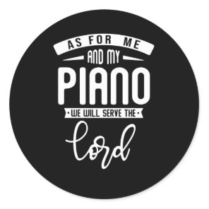 Christian Pianist Religious Music Lord Piano Playe Classic Round Sticker