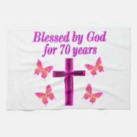 CHRISTIAN PINK 70TH BIRTHDAY CROSS DESIGN