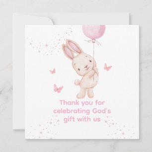 Christian Pink Girl Baby Shower Thank You Card