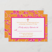Christian Pink Tangerine Floral RSVP Card (Front/Back)