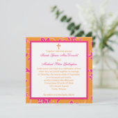 Christian Pink Tangerine Floral Wedding Invitation (Standing Front)