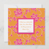 Christian Pink Tangerine Floral Wedding Invitation (Back)