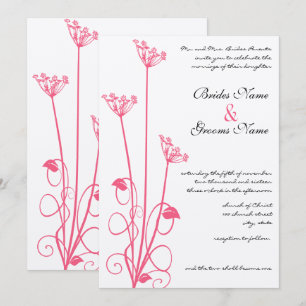 Christian Pink Wildflower Wedding Invitation