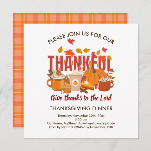 Christian Plaid Pumpkin THANKFUL Thanksgiving