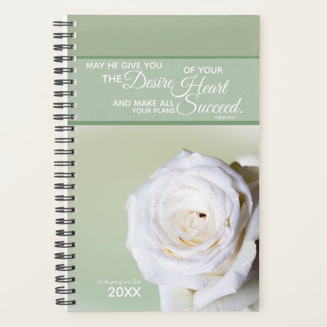 Christian Planner for Women - White Rose (Front)