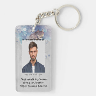 Christian Pocket Keepsake Memorial Wolf Keychain