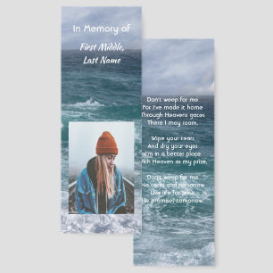 Christian Poem Memorial Keepsake Ocean Sea Beach Bookmarks