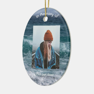 Christian Poem Memorial Keepsake Ocean Sea Beach Ceramic Ornament