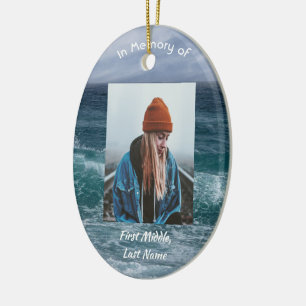 Christian Poem Memorial Keepsake Ocean Sea Beach Ceramic Ornament
