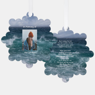 Christian Poem Memorial Keepsake Ocean Sea Beach Ornament Card