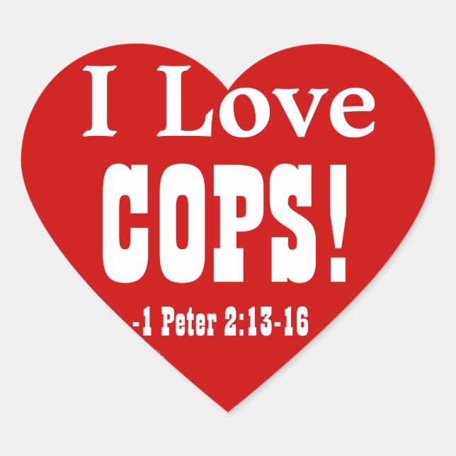 Christian Police Heart Sticker (Front)