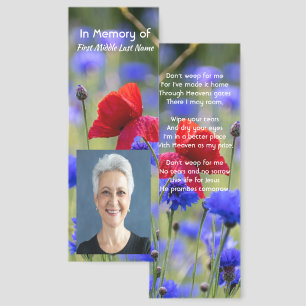 Christian Poppy Cornflower Meadow Memorial  Bookmarks