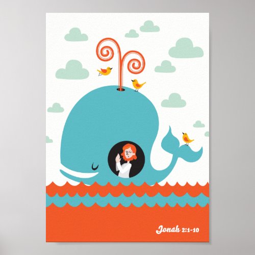 Christian Poster Bible Story Jonah And The Whale