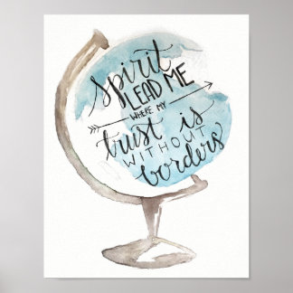 Christian poster, hillsong, globe art poster