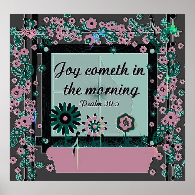 Christian Poster with Bible Verse Psalm 30:5 (Front)