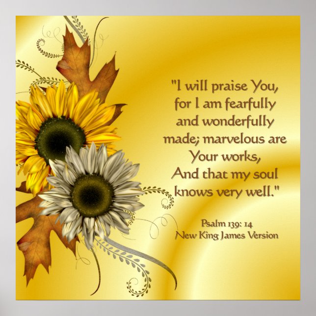 Christian Poster with Scripture Flowers (Front)