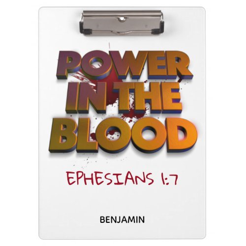Christian power in the blood salvation message clipboard