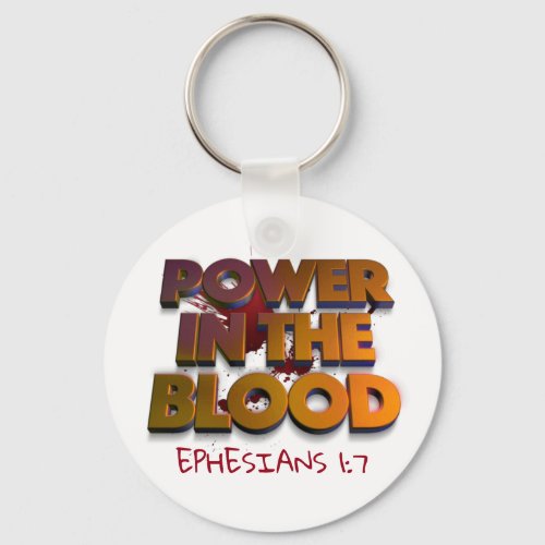 Christian power in the blood salvation message keychain