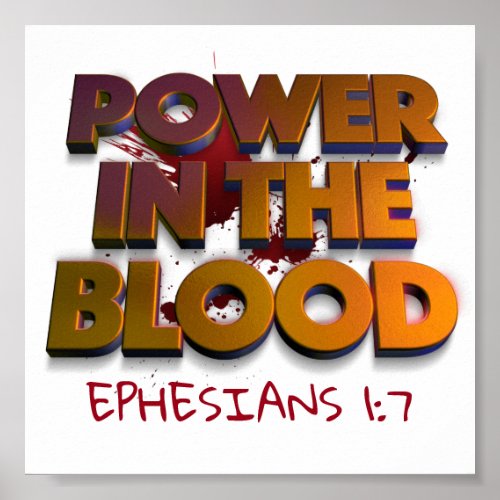 Christian power in the blood salvation message poster