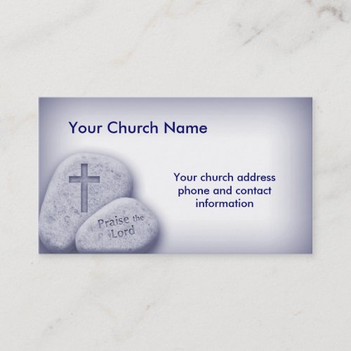Christian Praise the Lord Business Card Blue