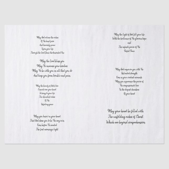 Christian Prayer Decoupage Tissue Paper (Front)