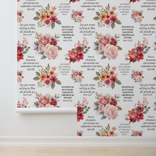 Christian PRAYER Floral Wallpaper