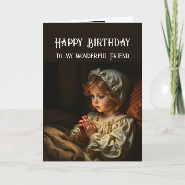 Christian Prayer for Friend Birthday Holiday Card (Front)
