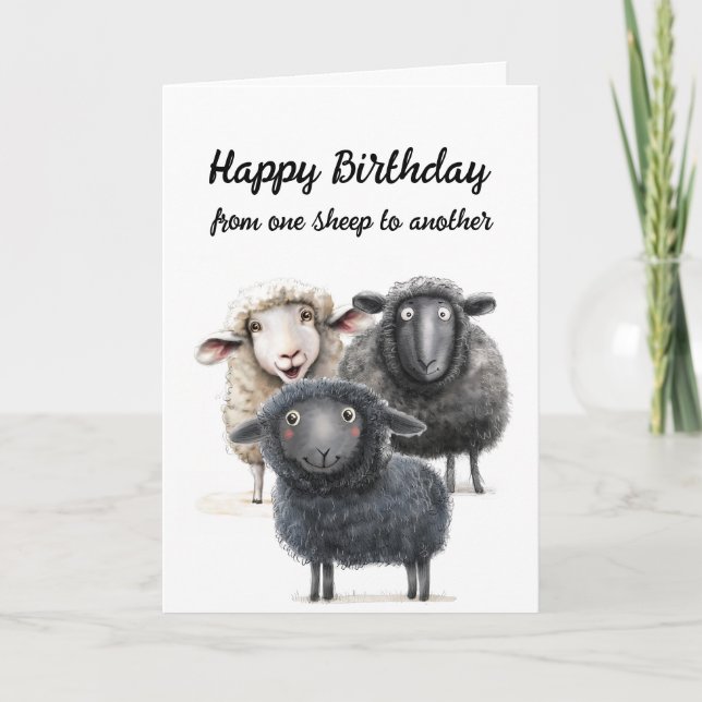 Christian Prayer for Friend Birthday Sheep Humor Holiday Card (Front)