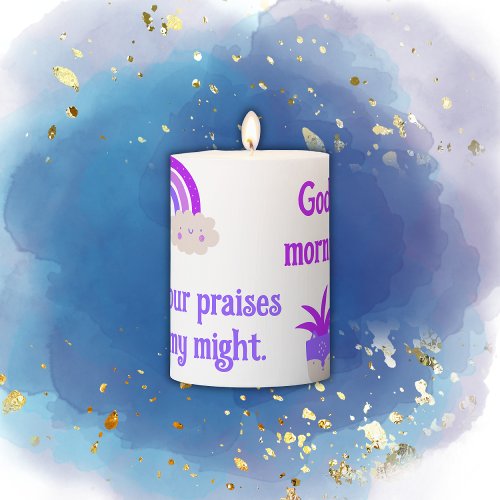 Christian Prayer for Kids Blue  Purple  Pillar Candle
