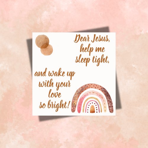 Christian Prayer for kids Brown  Pink  Poster