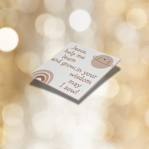Christian Prayer for kids Brown & White Ceramic Tile