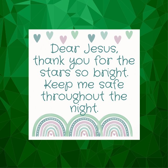 Christian Prayer for kids Green & Pink | Poster (Creator Uploaded)