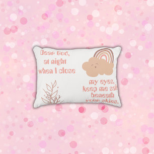 Christian Prayer for kids Pink   Accent Pillow