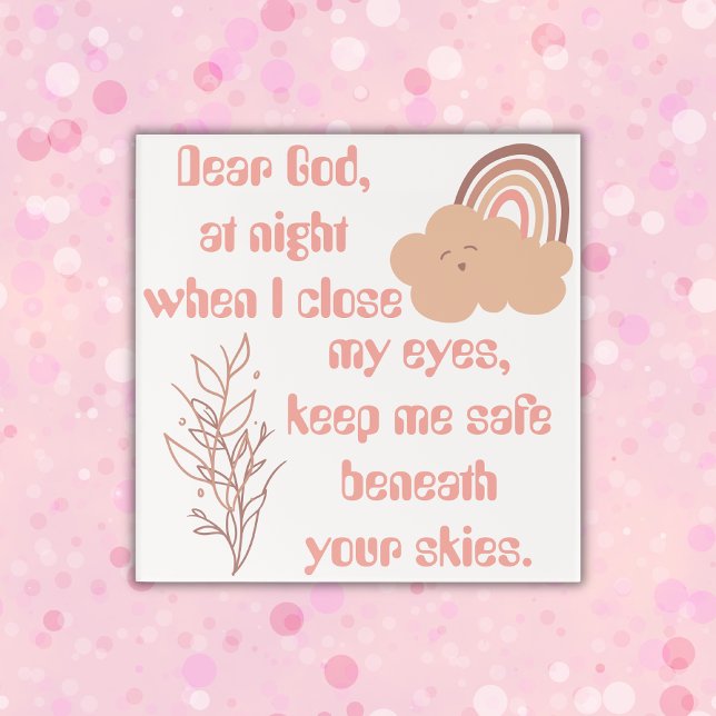 Christian Prayer for kids Pink | Acrylic Print (Creator Uploaded)