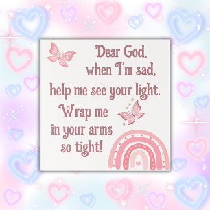 Christian Prayer for kids Pink Acrylic Print