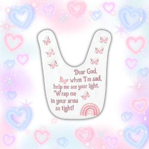 Christian Prayer for kids Pink Baby Bib