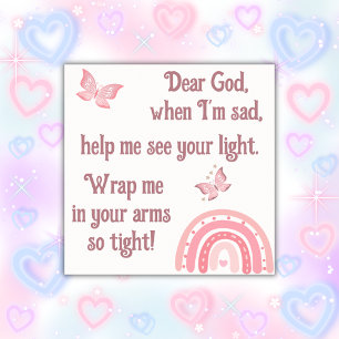 Christian Prayer for kids Pink Poster