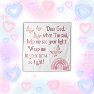 Christian Prayer for kids Pink Tapestry