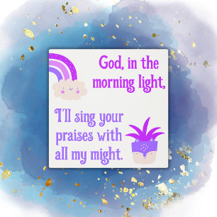 Christian Prayer for kids Purple & Blue Metal Print