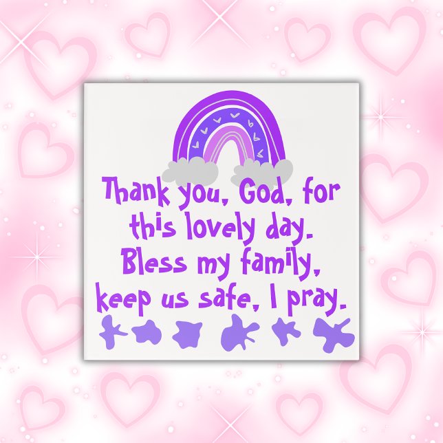 Christian Prayer for kids Purple & Pink | Acrylic Print (Creator Uploaded)
