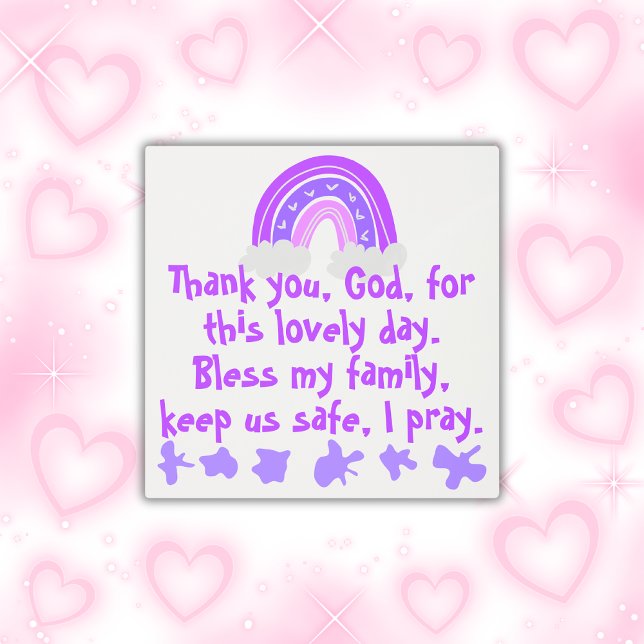 Christian Prayer for kids Purple & Pink | Metal Print (Creator Uploaded)