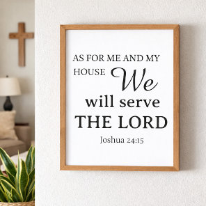 Christian Prayer Joshua 24:15 Template Poster