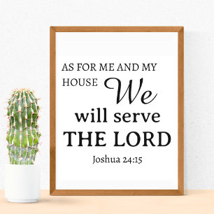 Christian Prayer Joshua 24:15 Template Poster