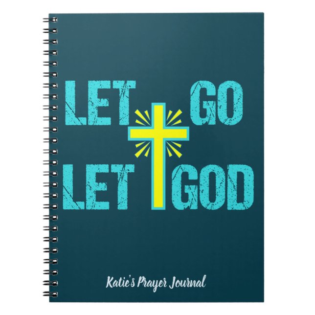 Christian Prayer Journal Let Go Let God Monogram (Front)