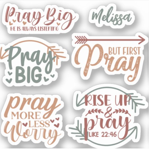 Christian Prayer Modern Typography Praying Quotes  Sticker